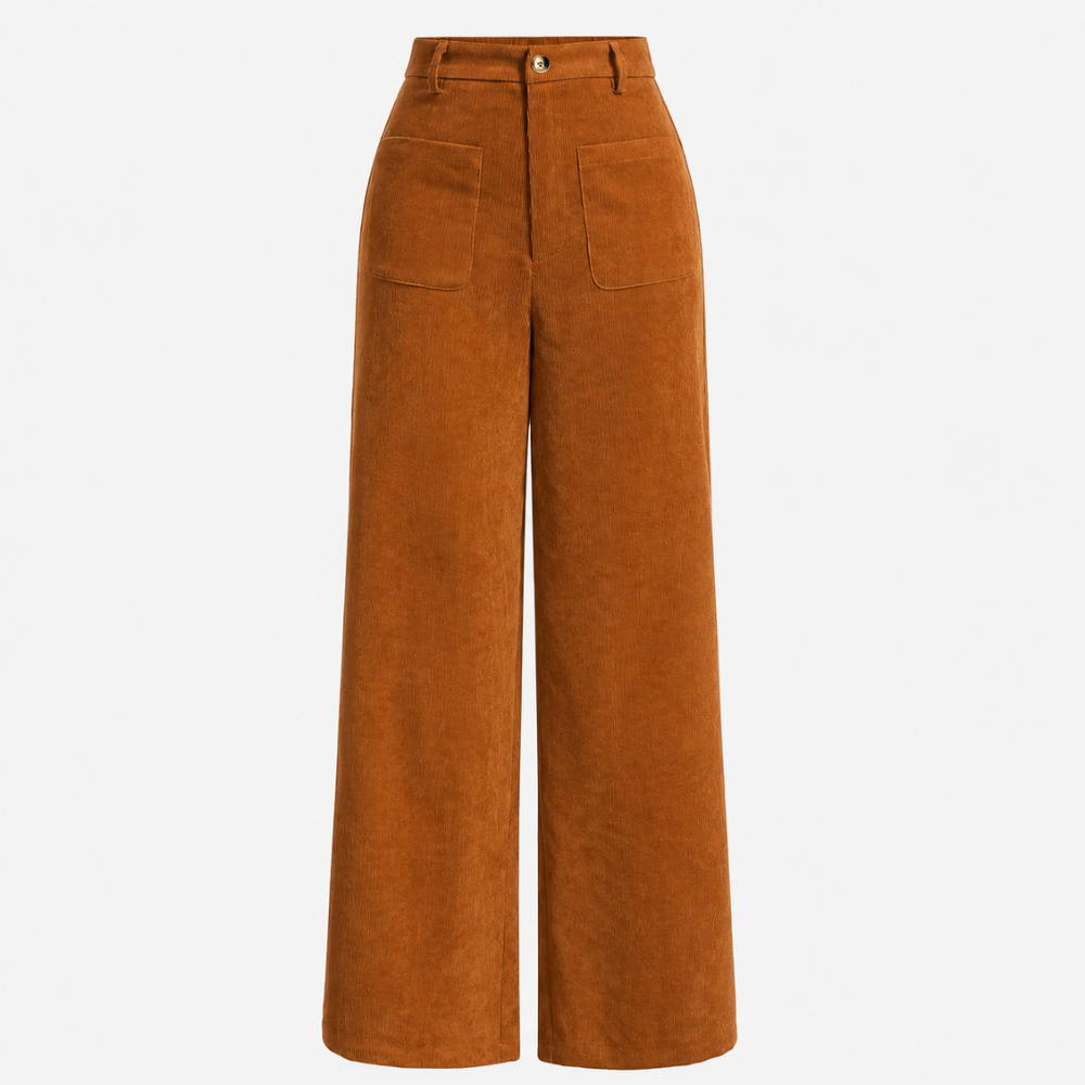 Women Casual High Waist Wide Leg Trousers With Pockets