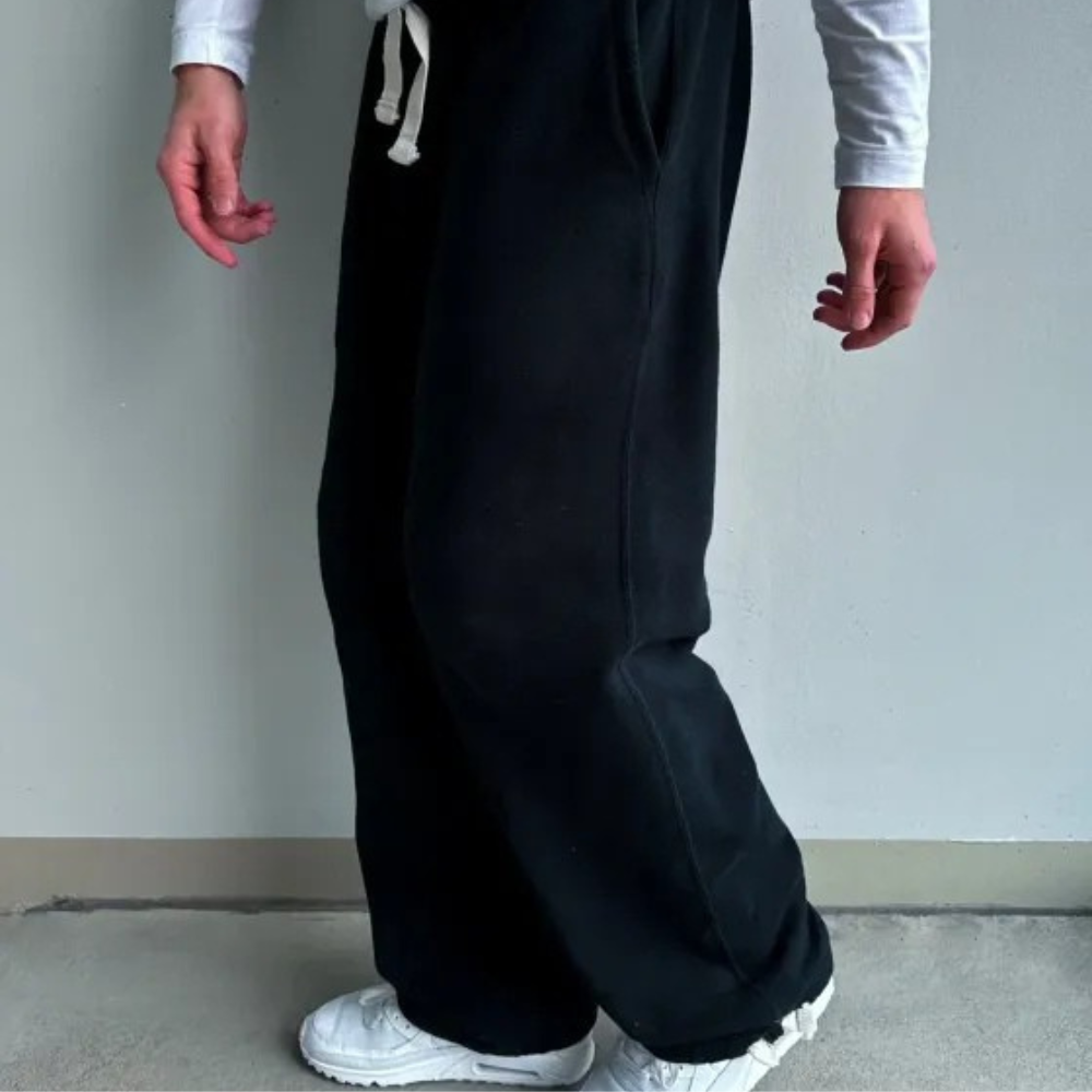 Fleece Lined Lounge Pants With Double Stripe Accent-Legletic