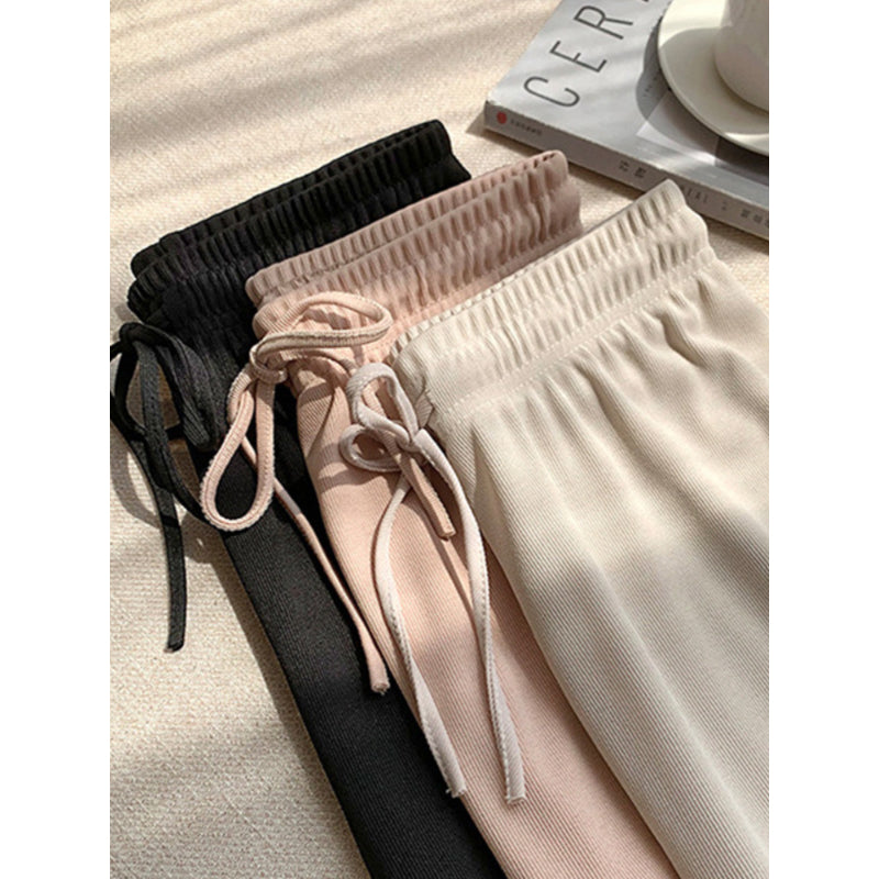 Women's Ice Silk Ankle Length Casual Summer Pants-Legletic