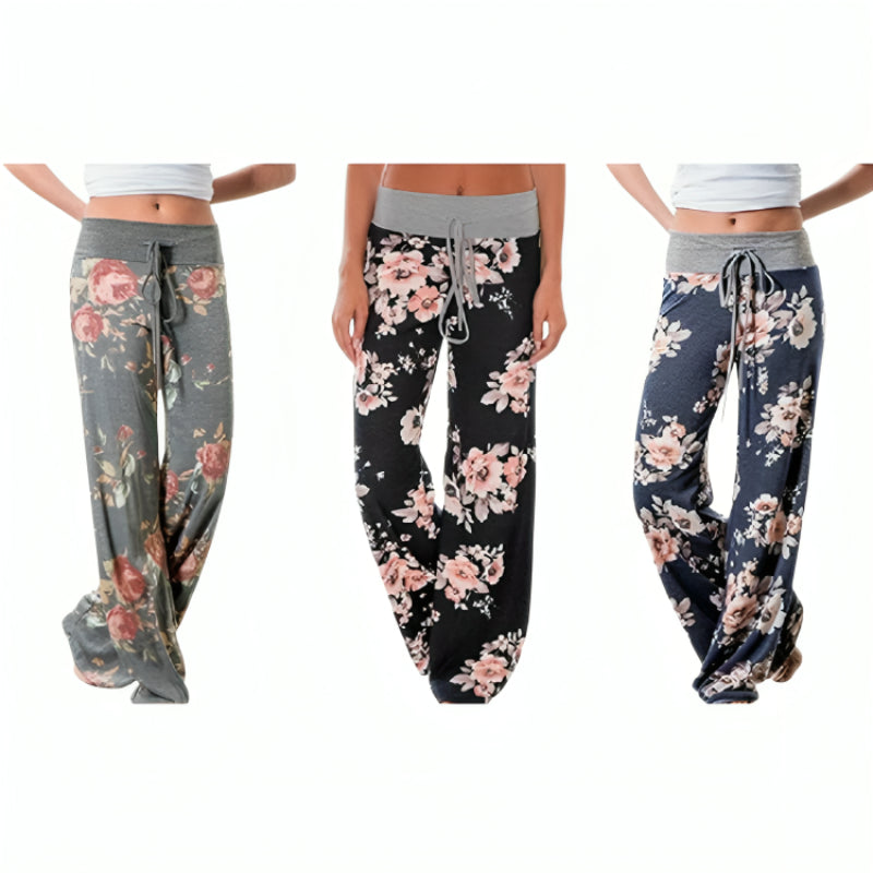 Women's Loose-Fit Floral Pants-Legletic