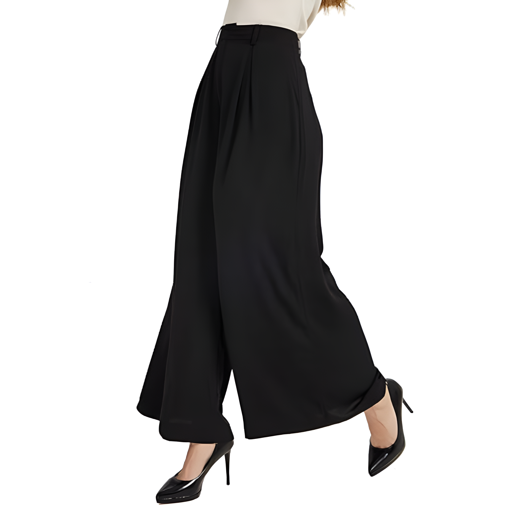 Women High Waist Casual Wide Leg Long Palazzo Pants Trousers Regular Size