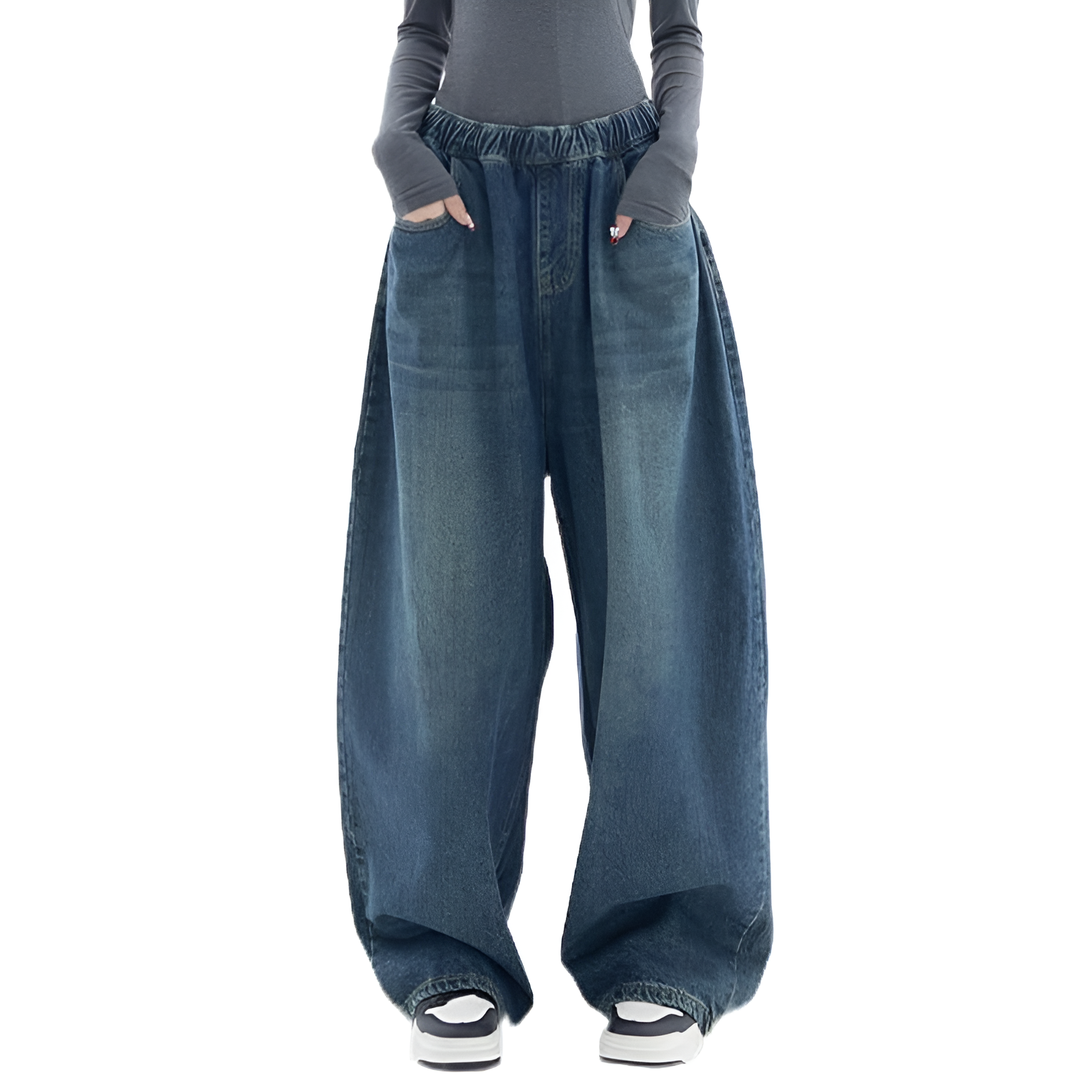 Womens Baggy Boyfriend Wide Leg Jeans Dark Wash Vintage Y2K Deean Street Womenswearnim Casual Loose Fitting All Season Baggy Fit J