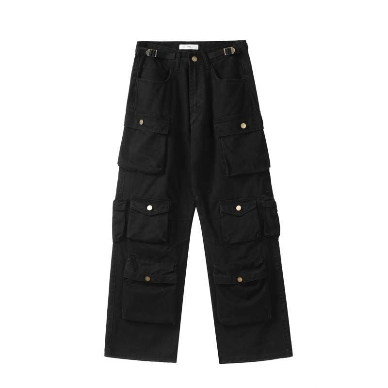 Men's Multi-Pocket Overalls Loose Casual Trousers-Legletic