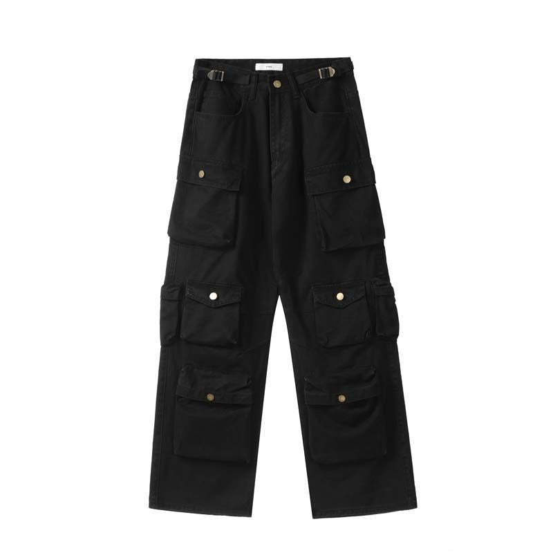 Men's Multi-Pocket Overalls Loose Casual Trousers-Legletic