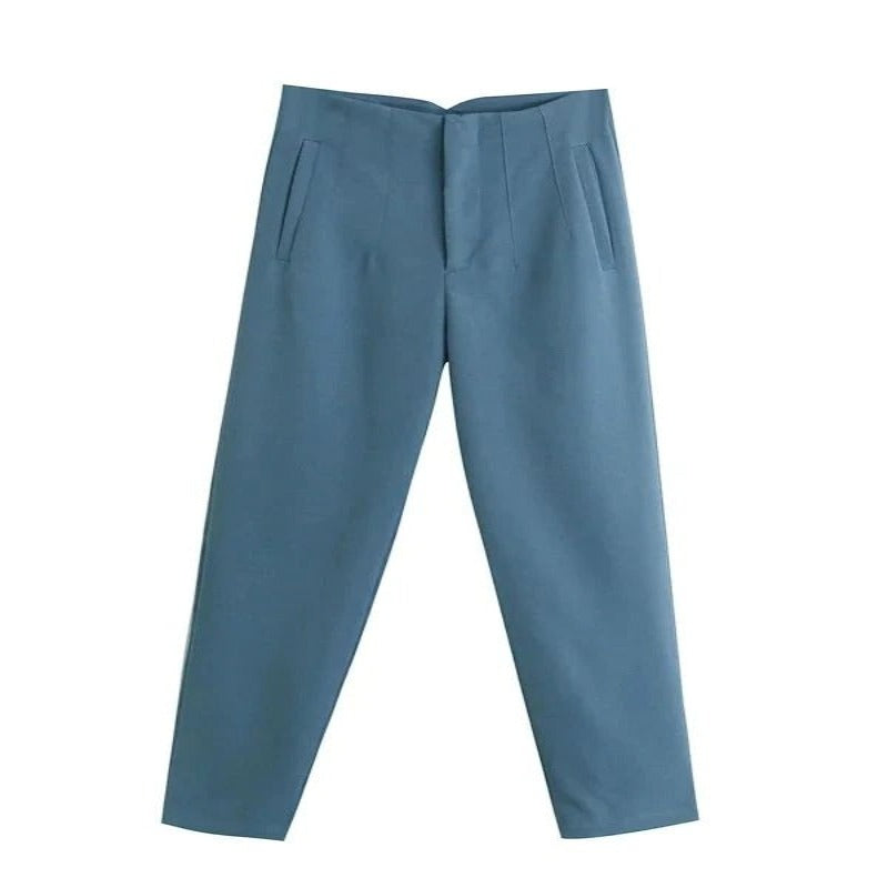 Waist Zipper Fly Female Trousers-Legletic