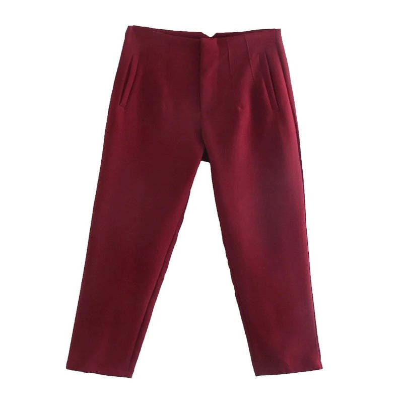 Waist Zipper Fly Female Trousers-Legletic