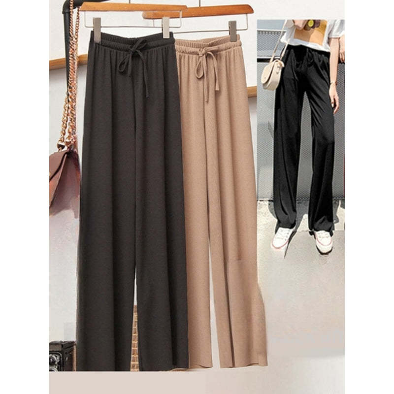 Women's 2 Pcs Ice Silk Ankle Length Summer Pants-Legletic