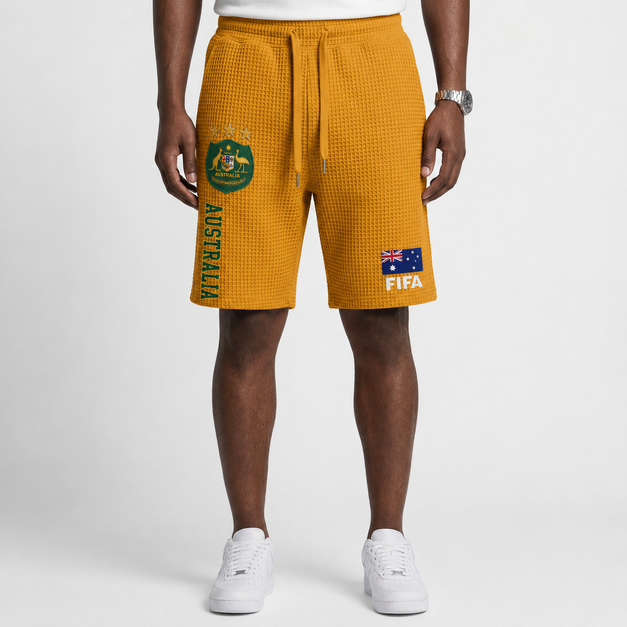 FIFA 2026 Australia Printed Waffle Football Fan Shorts