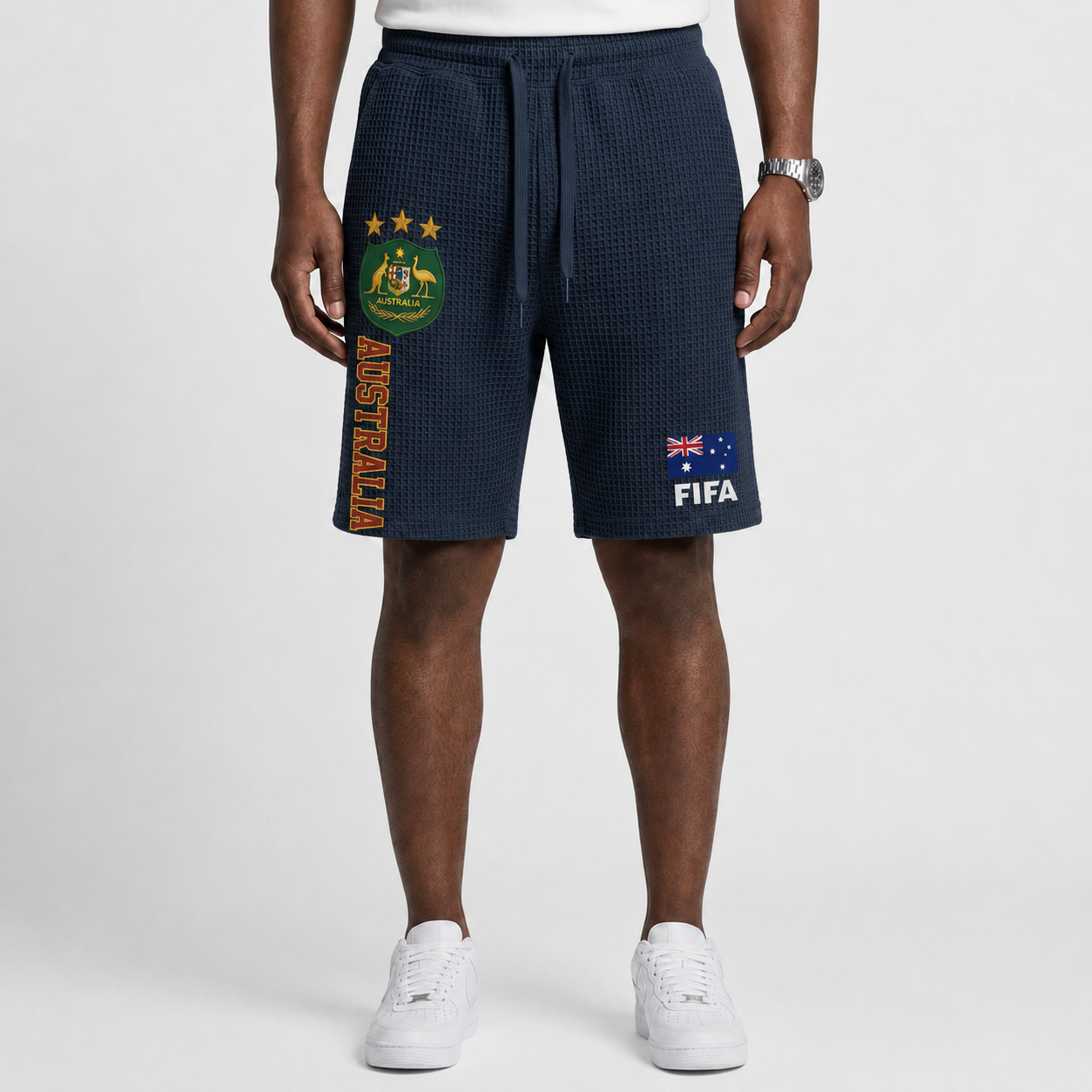 FIFA 2026 Australia Printed Waffle Football Fan Shorts