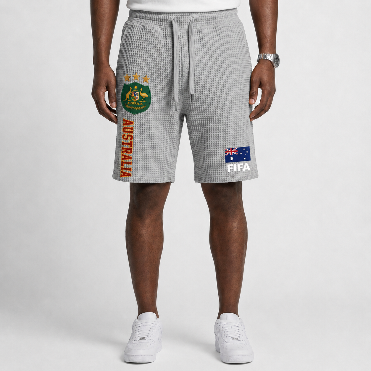 FIFA 2026 Australia Printed Waffle Football Fan Shorts