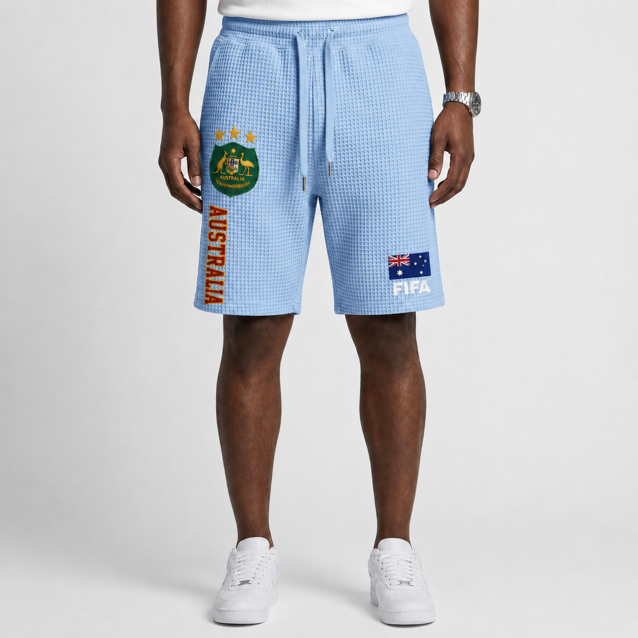 FIFA 2026 Australia Printed Waffle Football Fan Shorts