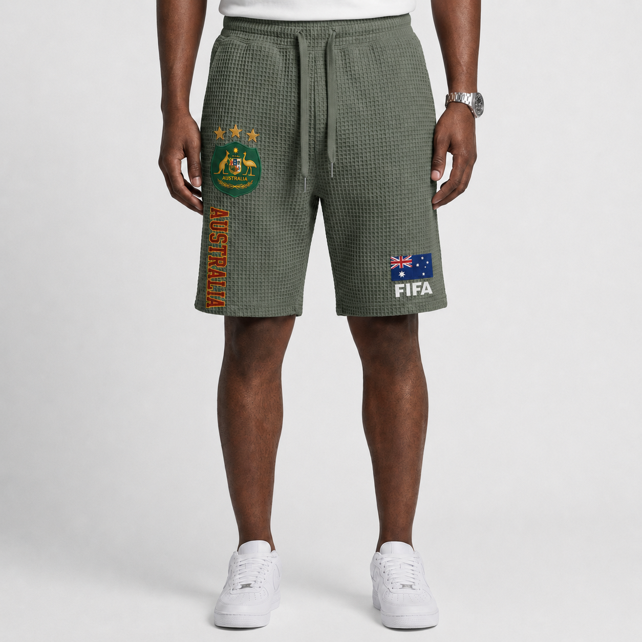 FIFA 2026 Australia Printed Waffle Football Fan Shorts