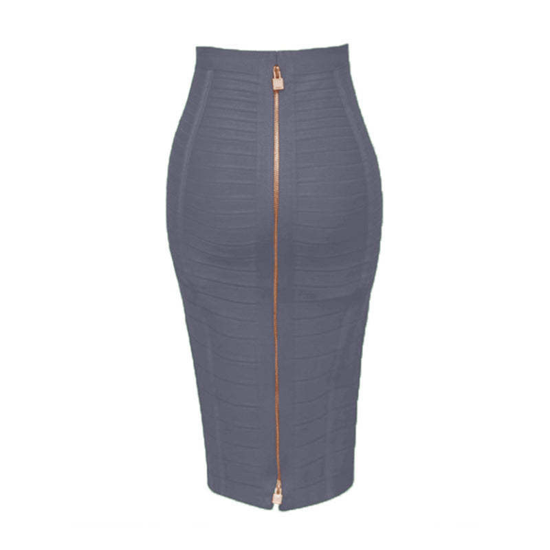Solid Colors Zipper Women Skirts-Legletic