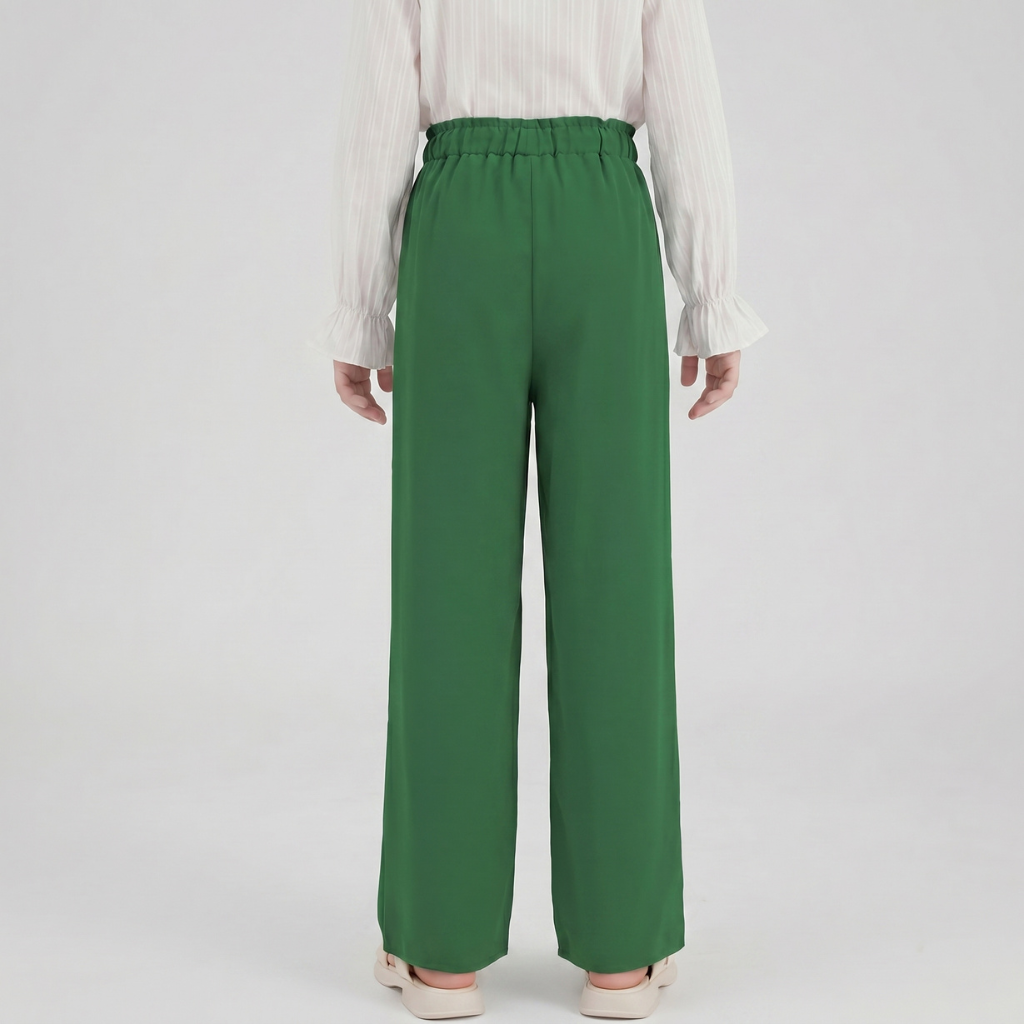 Spring And Summer Wear Loose Wide Palazzo Pants With Bow Accent For Girls