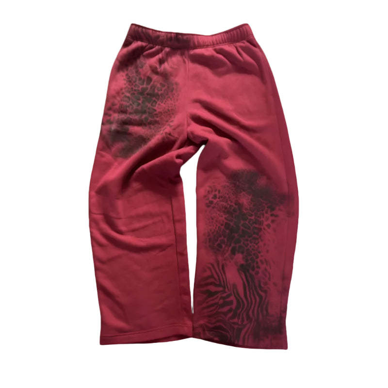 Cheetah Print Heavyweight Loose Fit Sweatpants-Legletic