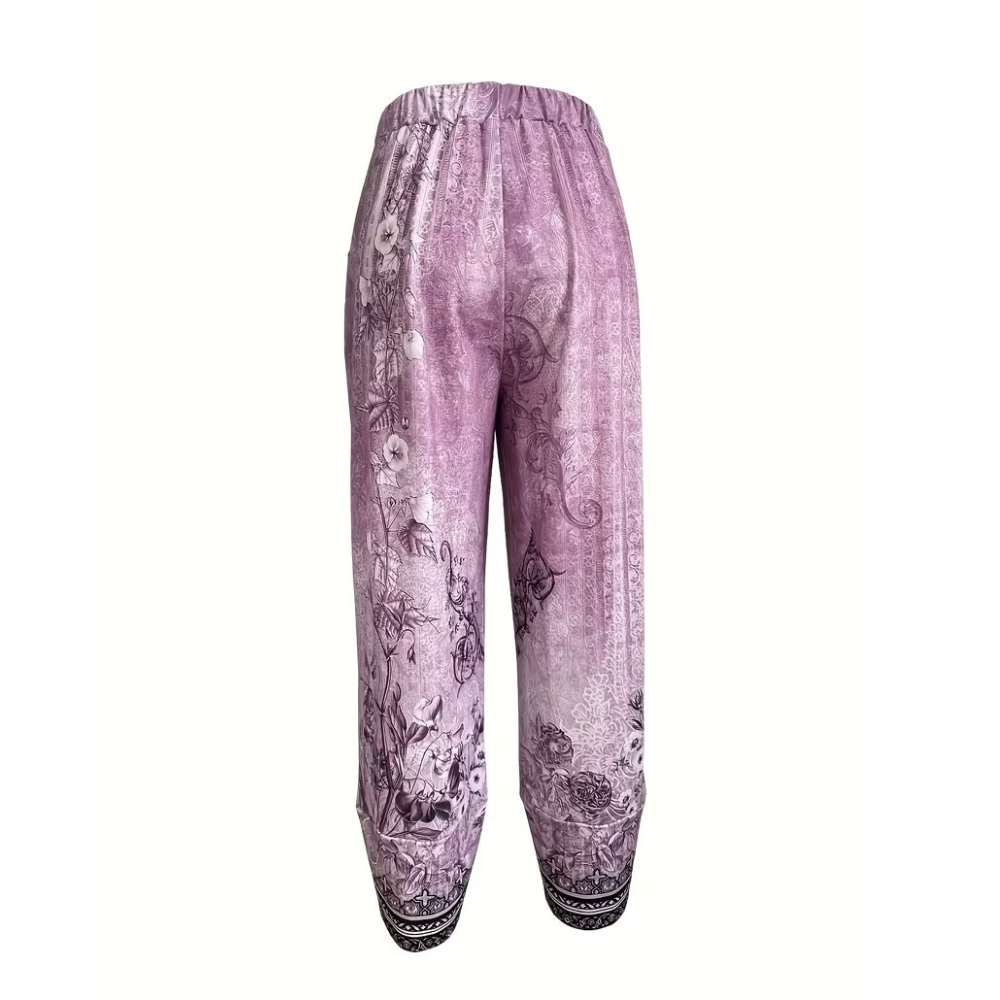 Vintage Themed Floral Capri Pants For Women