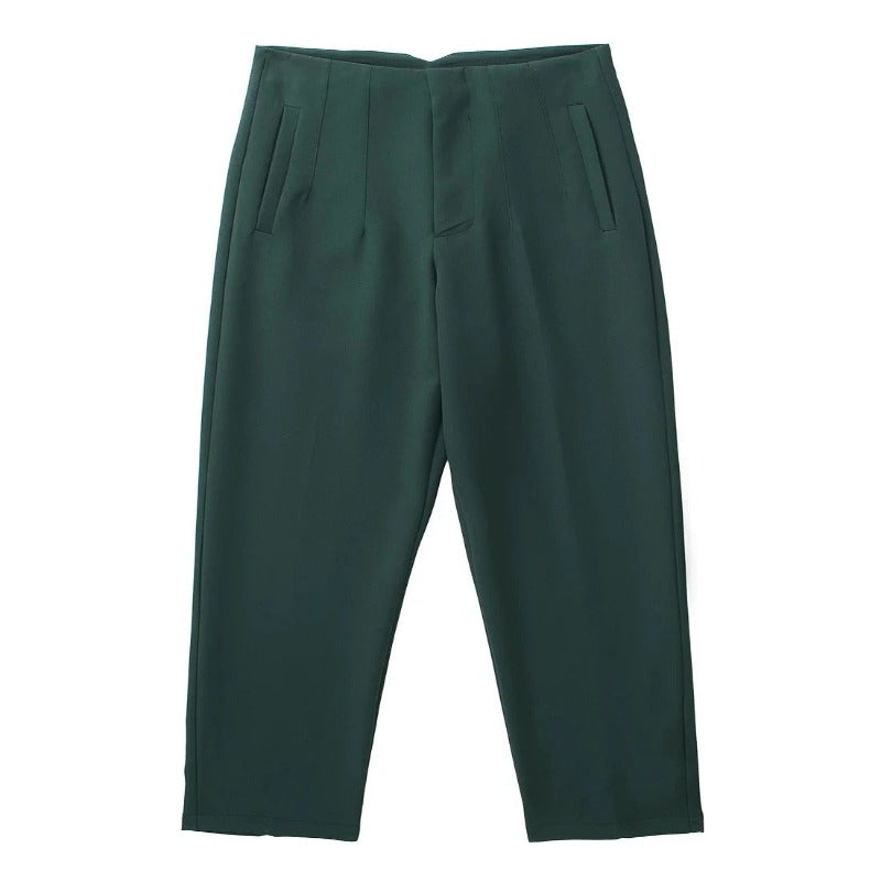 Waist Zipper Fly Female Trousers-Legletic