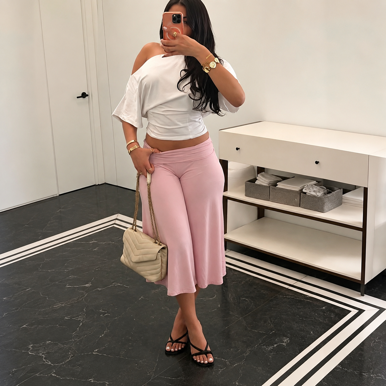 High Rise Cropped Stretch Casual Pants For Sports Women