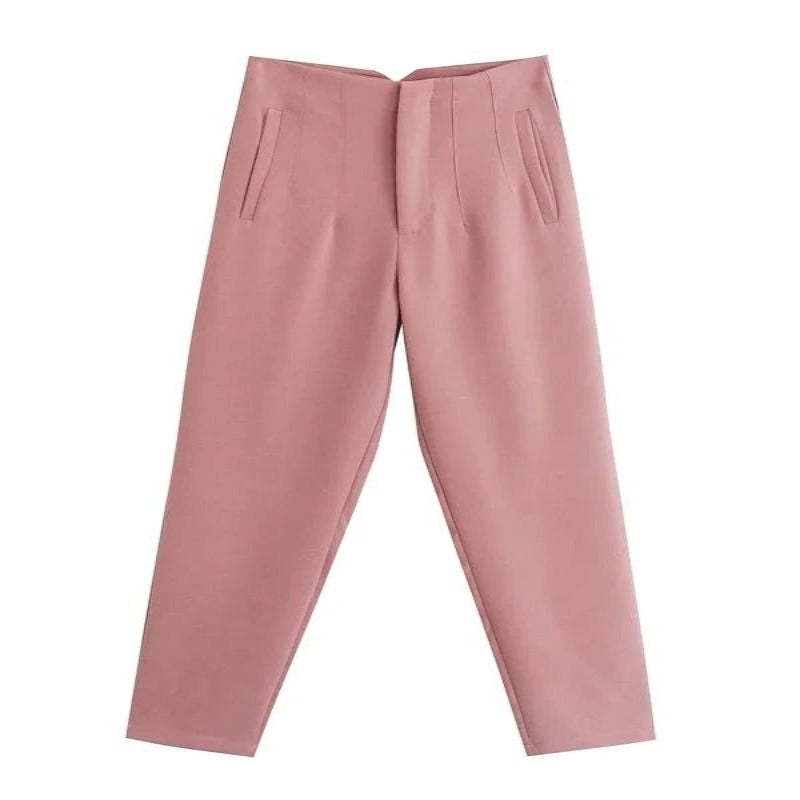 Waist Zipper Fly Female Trousers-Legletic