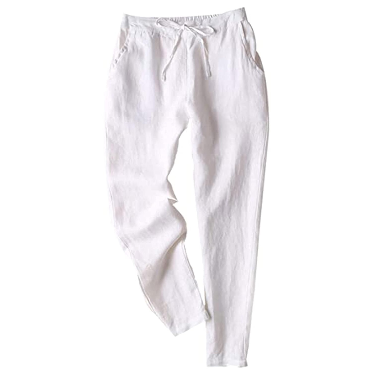 Summer Casual Drawstring Pants With Pockets