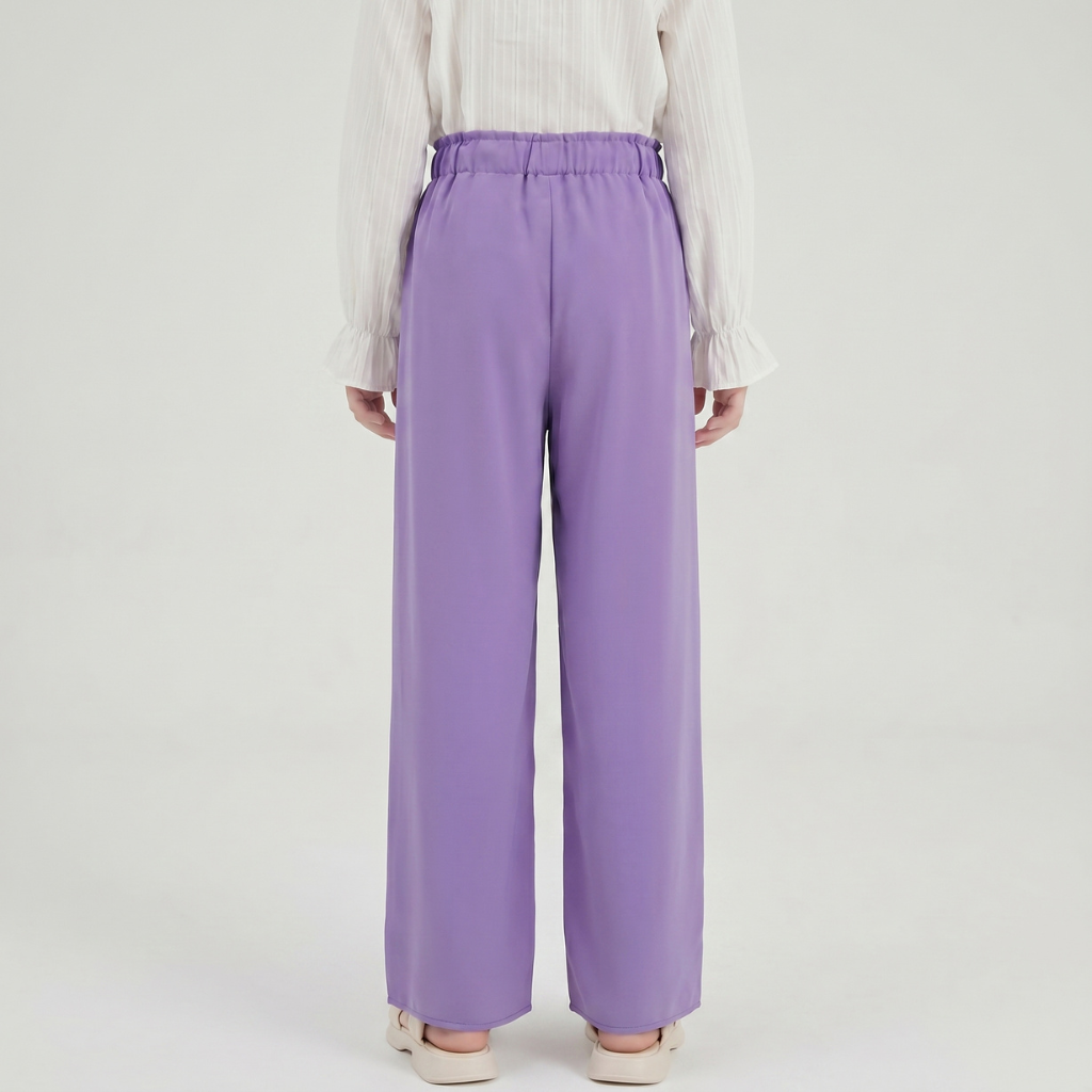 Spring And Summer Wear Loose Wide Palazzo Pants With Bow Accent For Girls