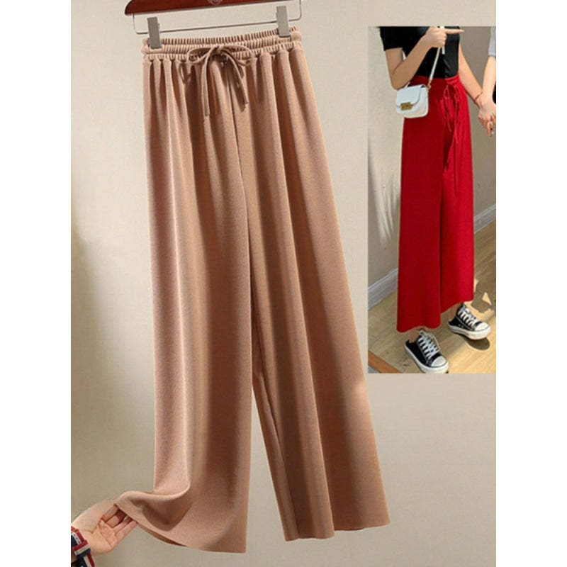 Women's Ice Silk Ankle Length Casual Summer Pants-Legletic