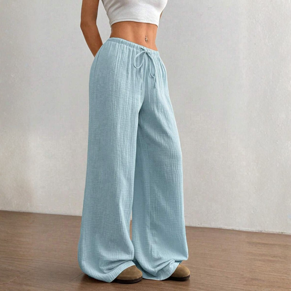 Casual Straight Low Rise Trousers For Women