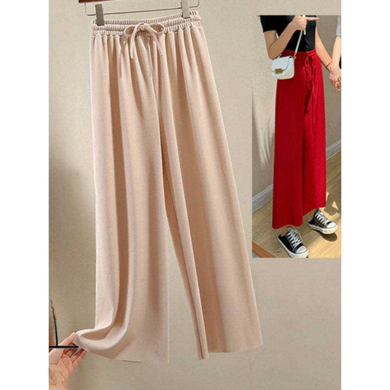 Women's Ice Silk Ankle Length Casual Summer Pants-Legletic