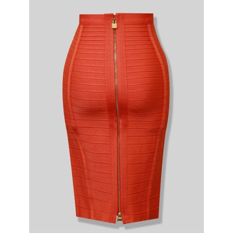 Solid Colors Zipper Women Skirts-Legletic