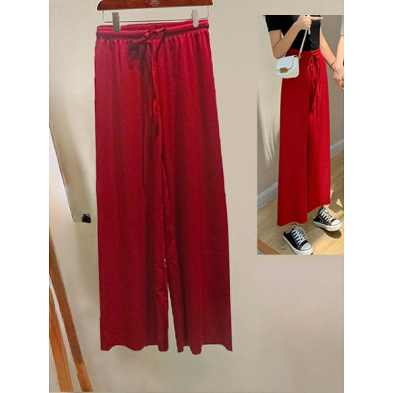 Women's Ice Silk Ankle Length Casual Summer Pants-Legletic