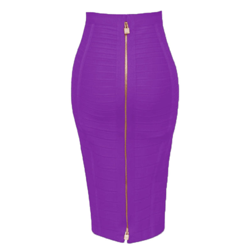 Solid Colors Zipper Women Skirts-Legletic
