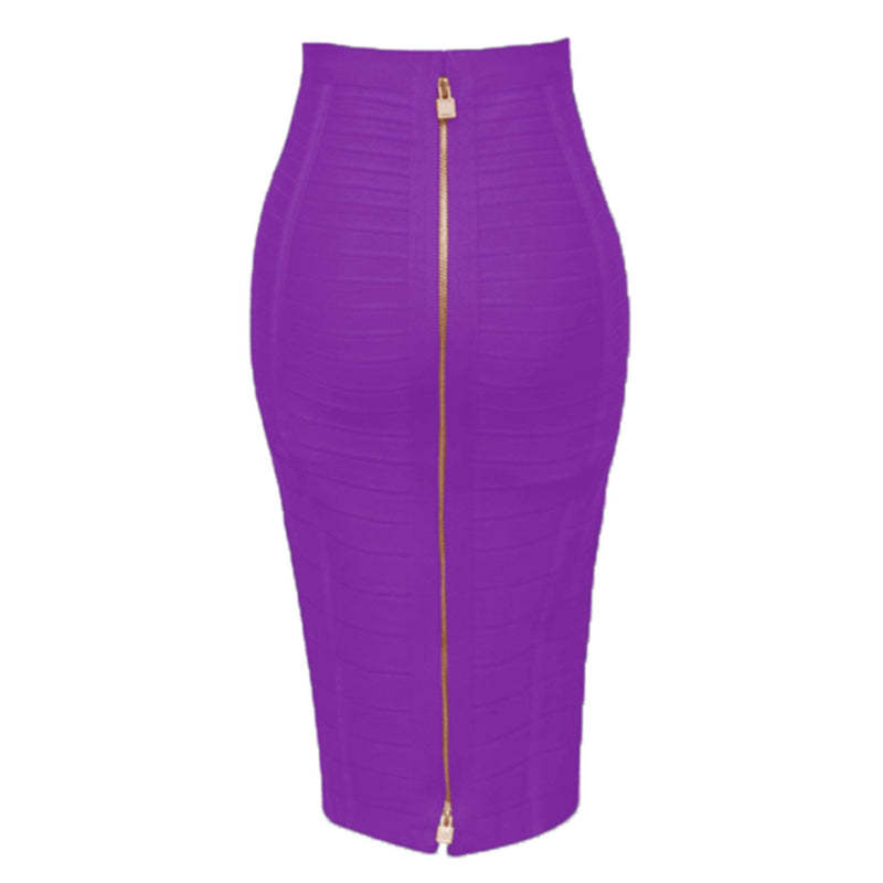 Solid Colors Zipper Women Skirts-Legletic