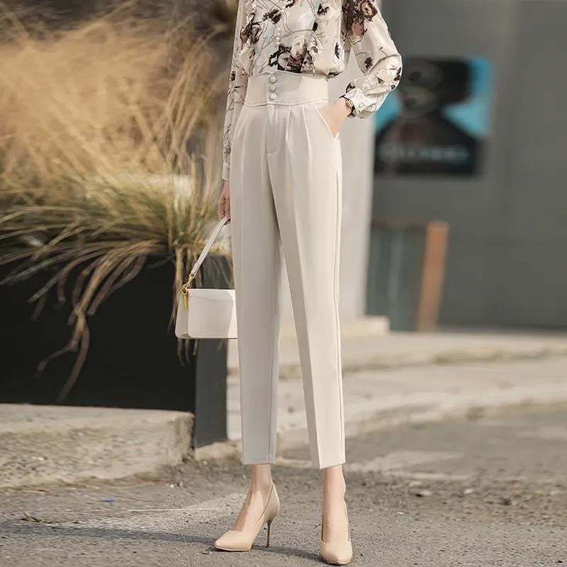 Women's Summer Casual Cropped Suit Pants-Legletic
