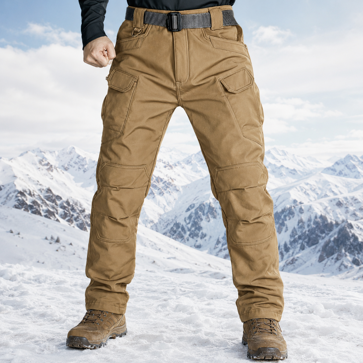 Mid Rise Winter Lined Casual Outdoor Pants For Men