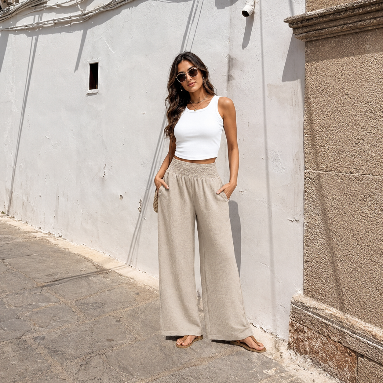 Casual Lounge Pants With Pockets And Flowy Trousers For Women