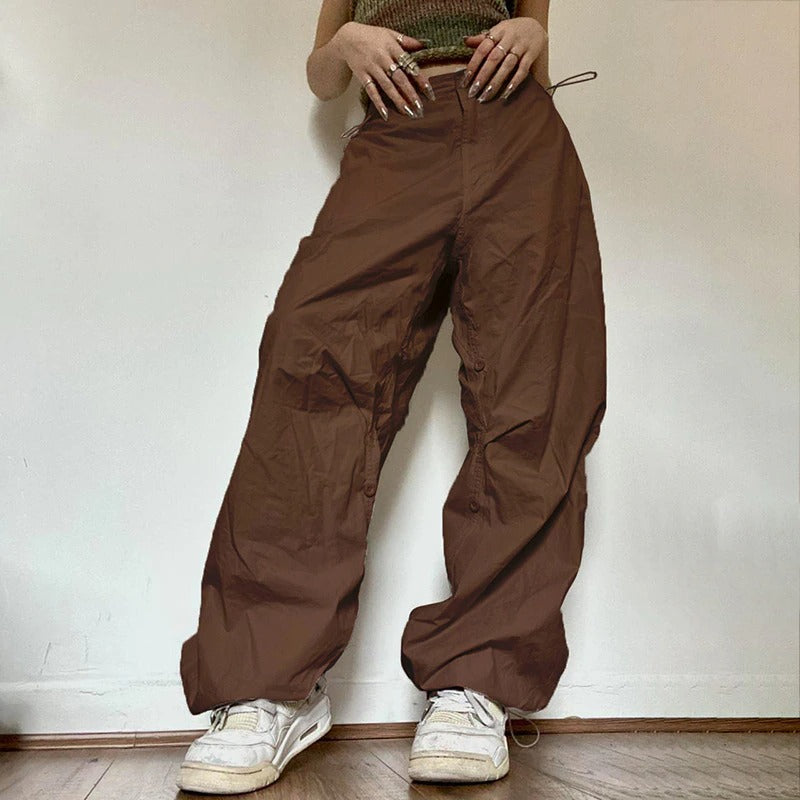 Women Solid Joggers Baggy Trouser Pants-Legletic