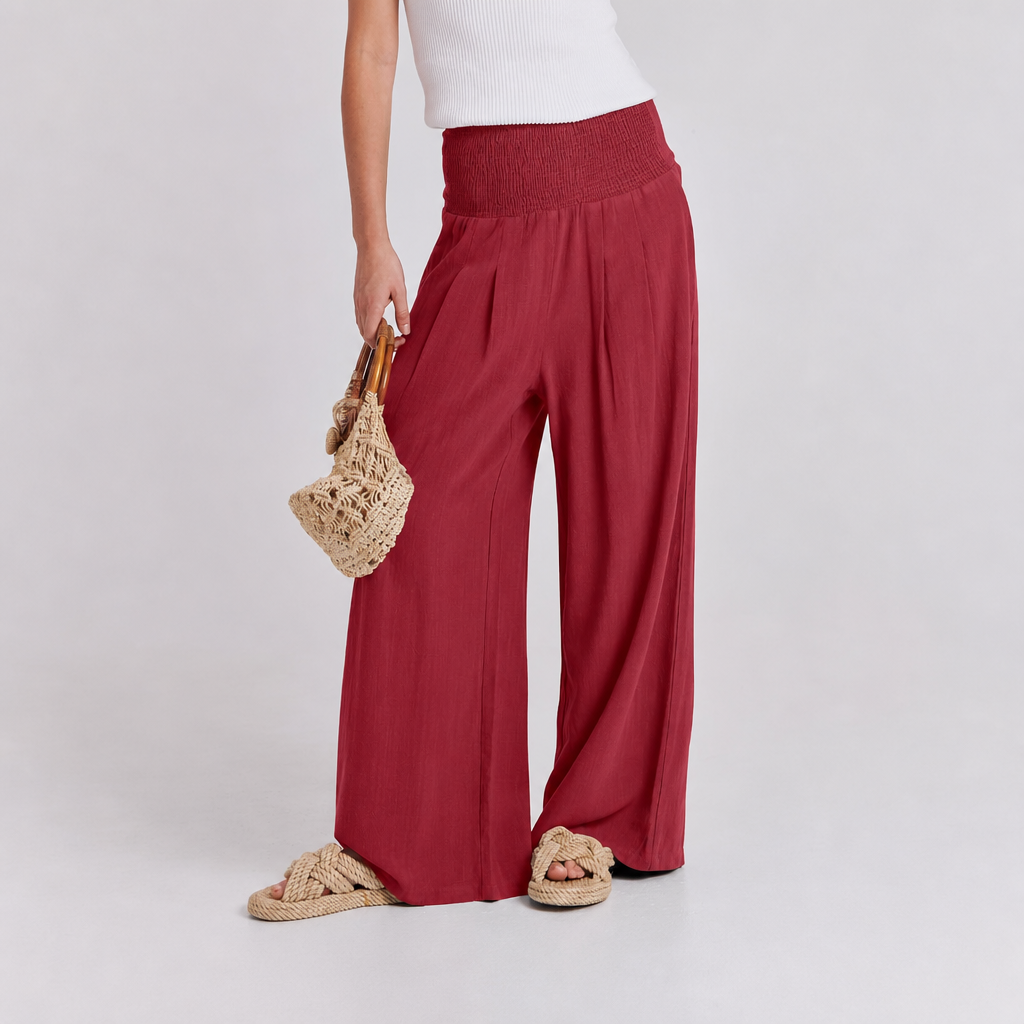 Casual Lounge Wide Loose Boho Linen Fit Pants For Women