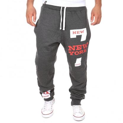 Casual Jogger Number 7 Printed Letter Sweatpants Trousers-Legletic