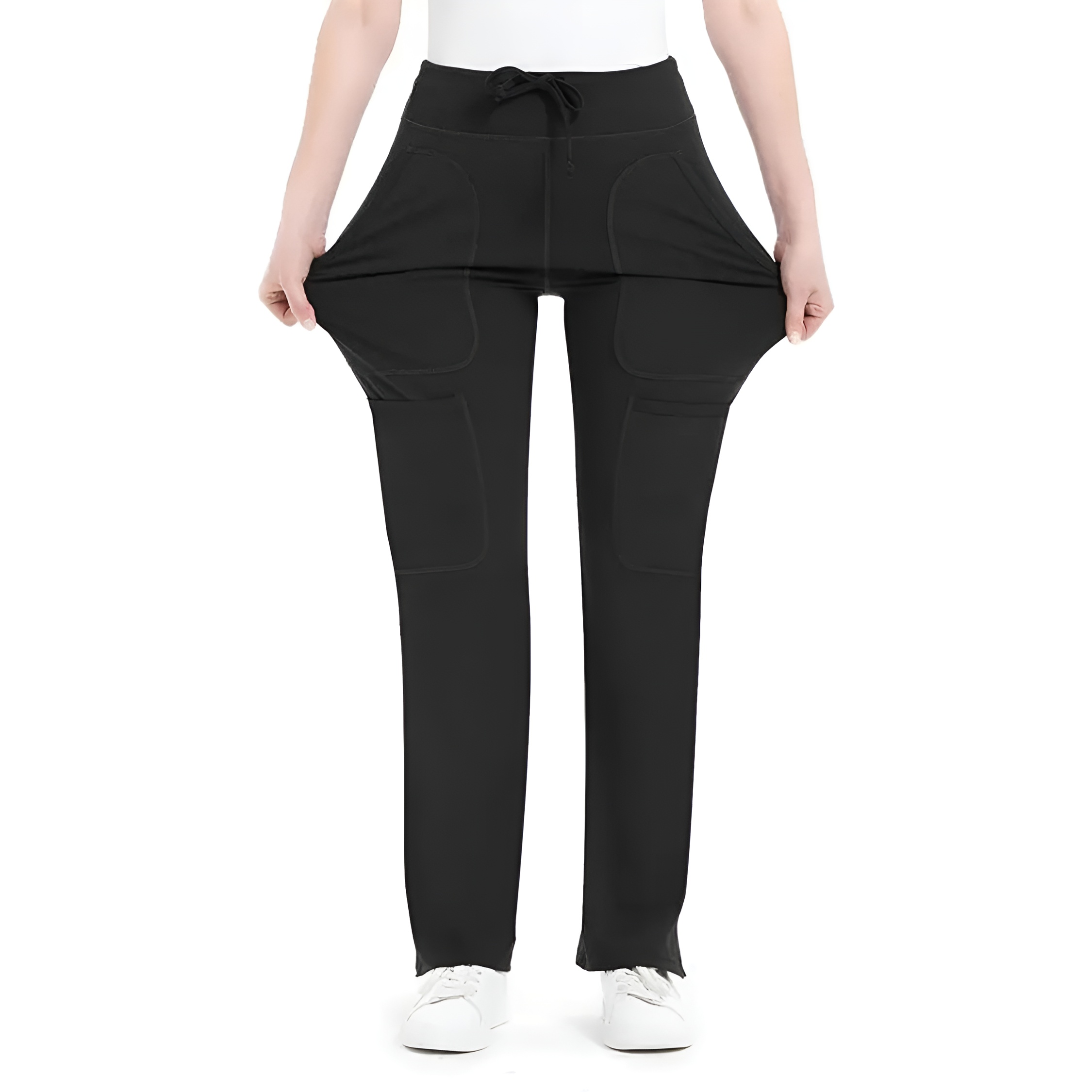 Mid Rise Yoga Pants With 5 Pockets For Women