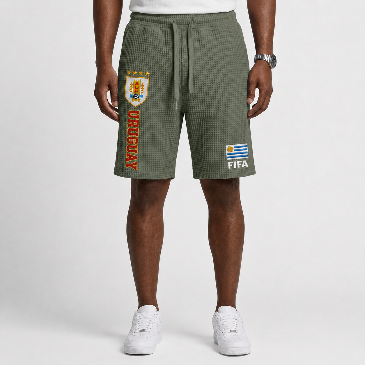 FIFA 2026 Uruguay Printed Waffle Football Fan Shorts