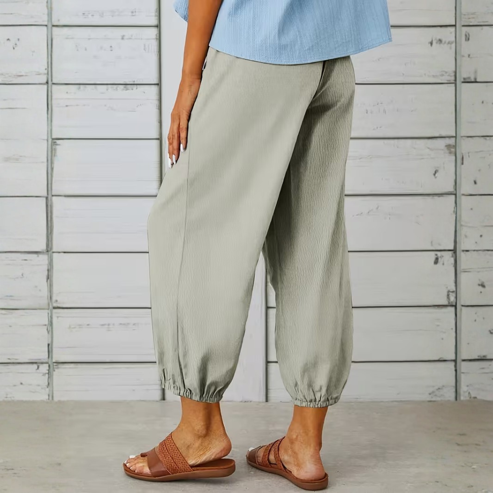 Casual Loose Drawstring Capri Pants For Women