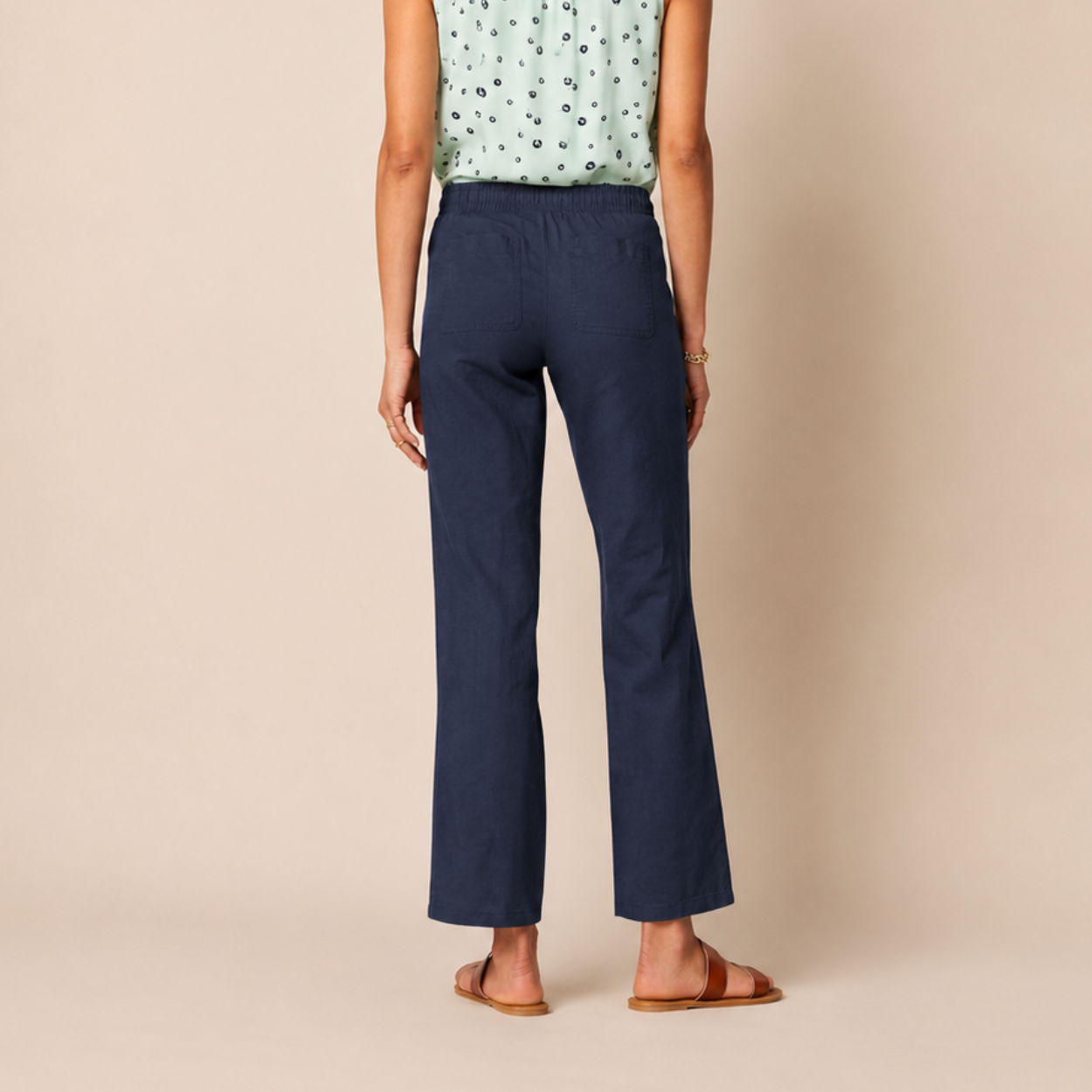 Casual Loose Fit Wide Length Pants With Drawstring For Women