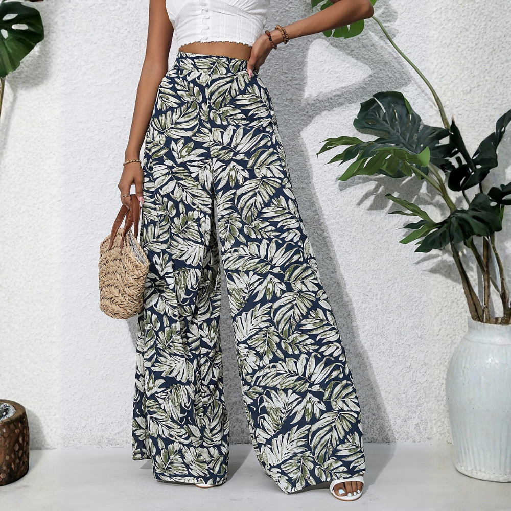 Bohemian Style Wide Vacation Themed Pants For Women