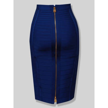 Solid Colors Zipper Bandage Women Skirts-Legletic