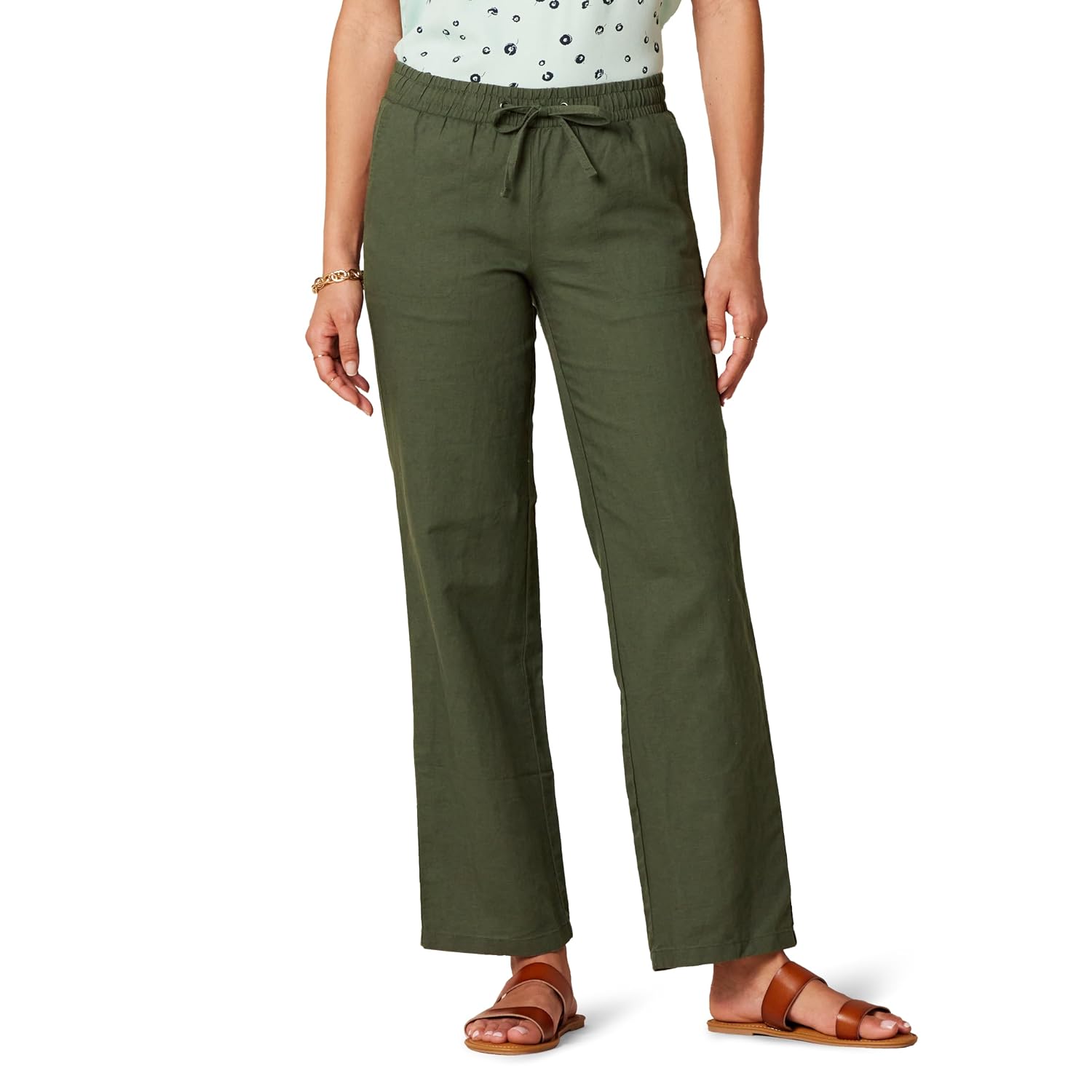 Casual Loose Fit Wide Length Pants With Drawstring For Women