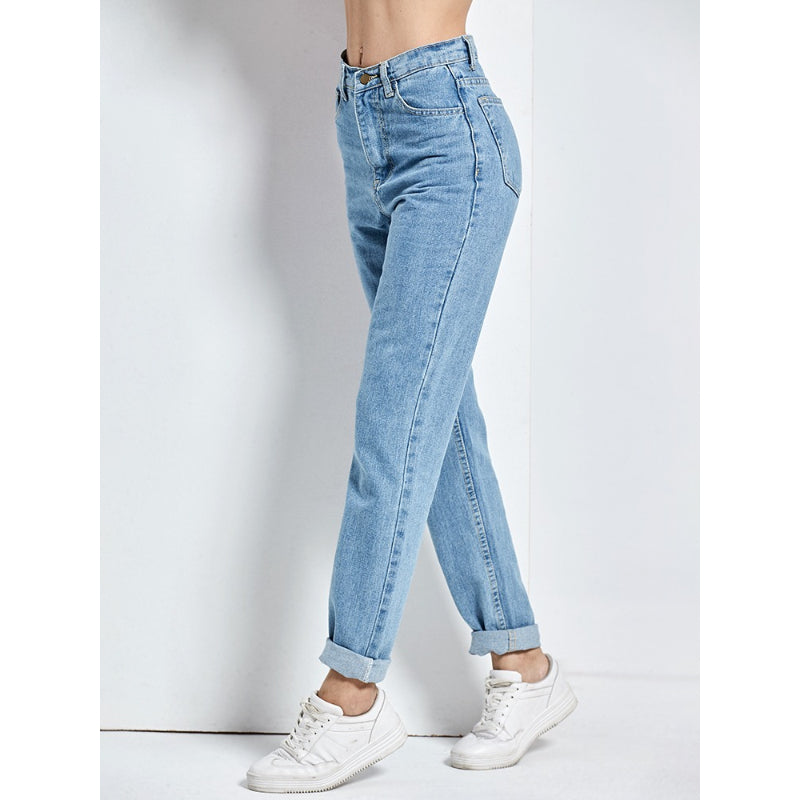 Women's Vintage High Waist Boyfriend Jeans-Legletic