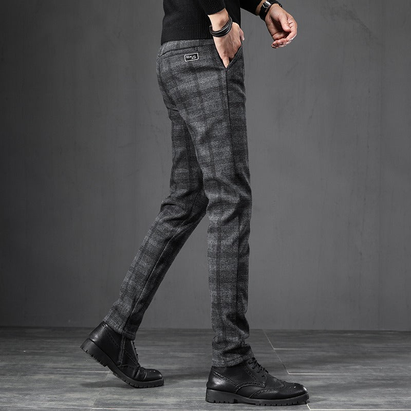 Plaid Work Stretch Pants For Men-Legletic