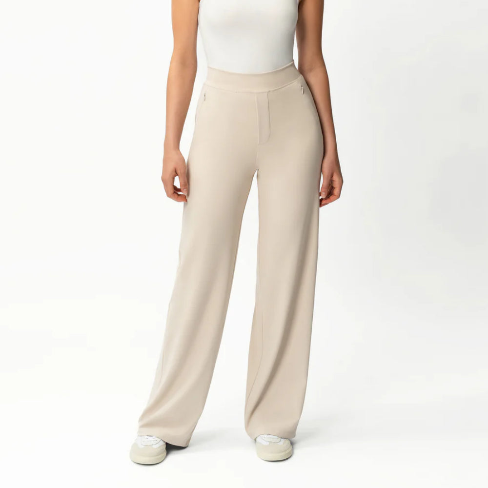 Solid Colored Straight Pants-Legletic