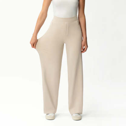 Solid Colored Straight Pants-Legletic