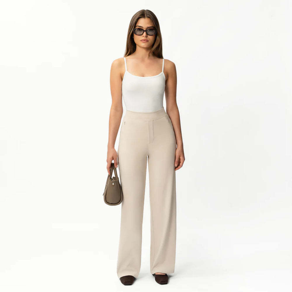 Solid Colored Straight Pants-Legletic